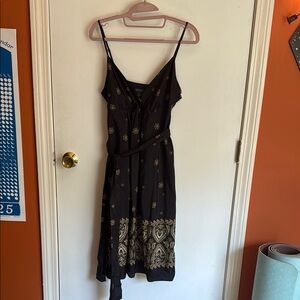 Banana Republic Black and Tan Asymmetrical Sundress